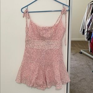 Pink flower romper.